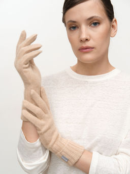 Перчатки из кашемира 31019 бежевые