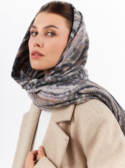 Большой, мягкий, тонкий и очень нежный двусторонний палантин с рисунком - Tantino фото 7