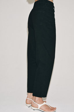 JEANS ZW COLLECTION TAPERED TIRO MEDIO / Negro - Zara фото 3