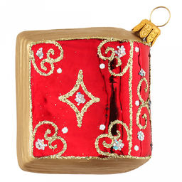 Елочная игрушка фигурка стеклянная Книга сказок 5,5х5,5х3см, цвета микс, ручная художественная роспись, подарочная упаковка (Россия) - Домашняя мода фото 2