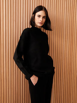 Yar?m Bal?k?? Yaka Kad?n Triko Kazak