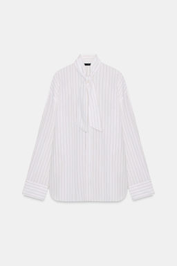 STRIPED POPLIN SHIRT WITH POCKET SQUARE - Zara фото 7