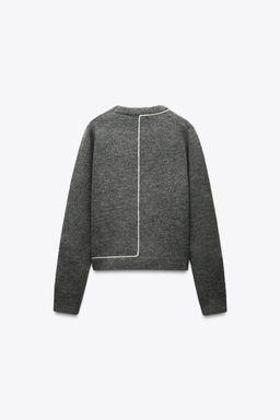 KNIT SWEATER WITH CONTRAST TRIMS - Zara фото 7