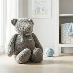 Подушка декоративная арт.4692-08 Медведь ТЕД хлопок серый