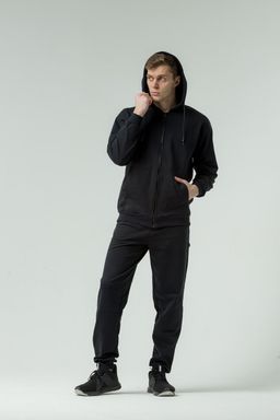 265ПМ Костюм мужской на молнии, черный (3хнитка петля) - Knitka wear фото 4