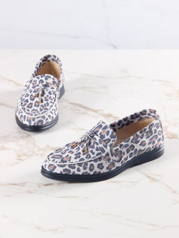 Лоферы туфли 170.2614bl. белый леопард