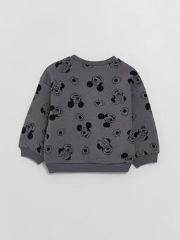 Bisiklet Yaka Uzun Kollu Minnie Mouse Bask?l? K?z Bebek Sweatshirt - Waikiki фото 3