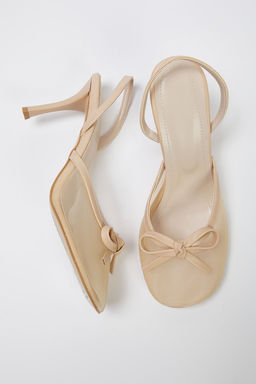 Trendyolmilla Shoes Nude Fiyonk Detayl? File Kad?n Mule Ince Topuklu Ayakkab? TAKSS25TO00093