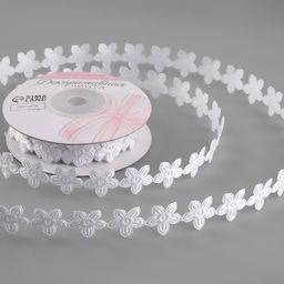 Лента фигурная Цветочек, 18 мм, 90.5 м, белая