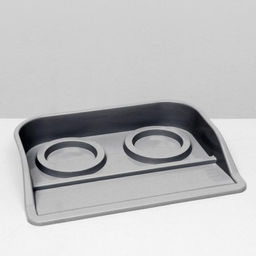 Миски с лотком Феликс 0,3 л, 41 x 30 x 6 см, серый лоток, белые миски - Пижон фото 5