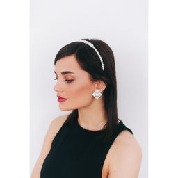 Цена за 6 шт. Ободок для волос «Жемчужный рай», шарики и бусины, 0.6 см, белый