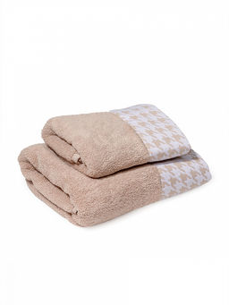 Набор махровых полотенец 2шт 35x70, 50x90 бежевый махровая ткань