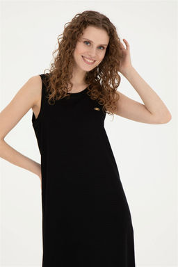 Женское черное трикотажное платье - U.s. polo assn фото 3