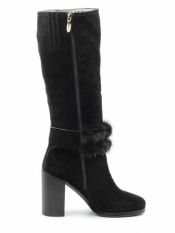 1686-1461MB-1 BLACK Сапоги зимние женские (натуральная замша, натуральный мех (еврозима)) - No name фото 10