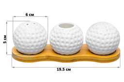 Вазочка под зубочистки + набор для специй 2 пр. 19,5*7*6 см 75 мл Сфера на деревянной подставке - Elan gallery фото 5