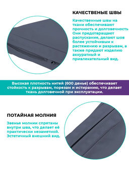 Подушка для садовой мебели, стула и кресла PO 53х50 см, пенополиуретан, термоватин, Оксфорд 600д