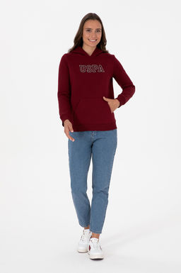 Kad_n Bordo _ardonlu Kap__onlu Basic Sweatshirt - U.s. polo assn фото 4