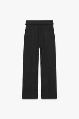 ZW COLLECTION WOOL TROUSERS WITH TURN-UP WAIST - Zara фото 8