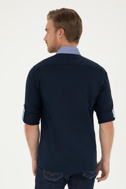U. S. Polo Assn / Мужская темно-синяя рубашка с длинным рукавом - U.s. polo assn фото 12