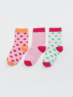 Puantiyeli K?z ?ocuk Soket ?orap 3l?