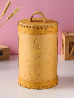 Туес «Подсолнухи», банка для хранения, 12×17 см, береста