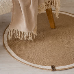 Коврик из джута круглый d-80 см с белым кантом - Уютности фото 6