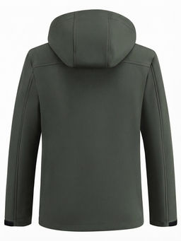 Ветровка мужская софтшелл виндстоппер с капюшоном спортивная цвета хаки 9617_1Kh