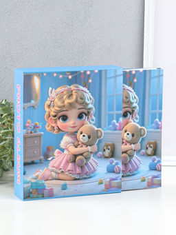 Фотоальбом на 80 фото 10х15 см "Малышка в розовом платье, с мишкой" в коробке 5х19х22,8 см   1096272