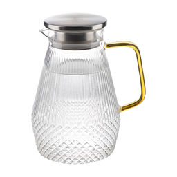 Кувшин 1,6 л AROMA цв. боросиликатного рельефного стекла с крышкой-фильтром из нерж. арт. 106478
