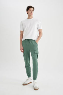 Jogger Esofman Alt? Slim Fit Dar Kesim Kargo Cepli Basic Duz Beli Bagc?kl? Lastikli Paca