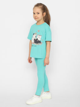 CRB wear / CSKG 70414-38 Брюки модель легинсы для девочки,ментоловый/Ex.Cherubino  фото 2