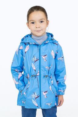 Ветровка для девочки синяя птичка 20-026 (110-116, 60)