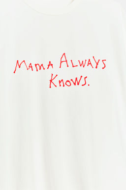 CAMISETA TEXTO MANGA CORTA / Blanco