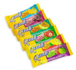 Мультизлаковая конфета Rendi  6 фруктовых вкусов,  2 кг