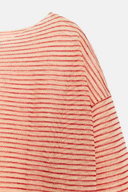 JERSEY PUNTO FINO RAYAS / Crudo / Rojo
