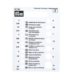 Для вязания PRYM 611740 трафарет для измерения размера спиц