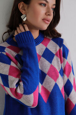 10661 Джемпер с ромбами синий - Martichelli фото 5