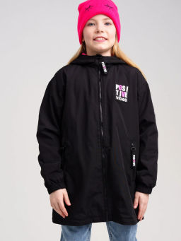 12321125 Куртка текстильная с полиуретановым покрытием для девочек (ветровка) - Playtoday фото 3