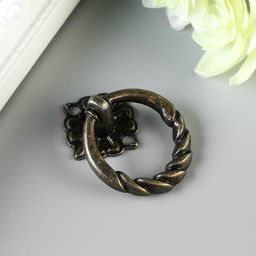 Цена за 3 шт. Ручка для шкатулки металл "Молоточек косичка" бронза набор 2 шт 841 4х3 см