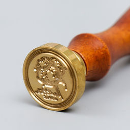 Печать для сургуча с деревянной ручкой «Хлопок», 9×2.5×2.5 см