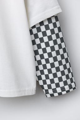 DOUBLE SLEEVE T-SHIRT AND CHECKERBOARD BERMUDA SHORTS SET - Zara фото 8