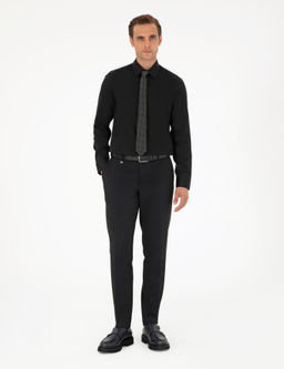 Рубашка Pierre Cardin Slim Fit черная с длинным рукавом