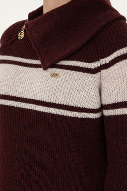 Женский бордовый свитер с v-образным вырезом Неожиданная скидка в корзине - U.s. polo assn фото 7