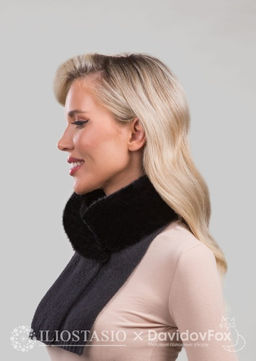 Шарф-воротник экомех блэк