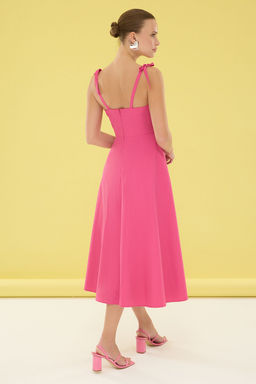 Lacivert Duz A Kesim Fiyonk Detayl? Maxi Dokuma Elbise TWOSS25EL00144 - Trendyolmilla фото 9