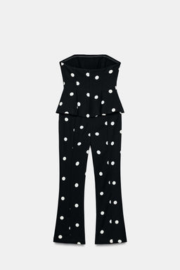 MONO PALABRA DE HONOR LUNARES / Negro / Blanco - Zara фото 3