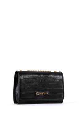 Женская черная сумочка из крокодиловой кожи - U.s. polo assn фото 4