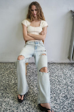 TOP CORSETERO PUNTO / Crudo