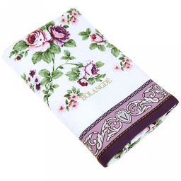 "Япония-2013" Полотенце махровое 70х140см, плотность 300гр/м2, 100% хлопок, "Чайная роза", фиолетовый, Bolangde (Китай)