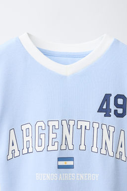 CAMISETA ESTAMPADO ARGENTINA / Azul - Zara фото 5